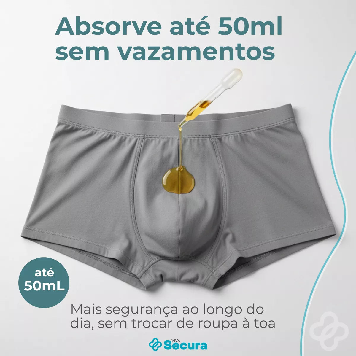 Cuecas Absorventes Boxer Masculinas para Incontinência - Secura Dry Viva Secura