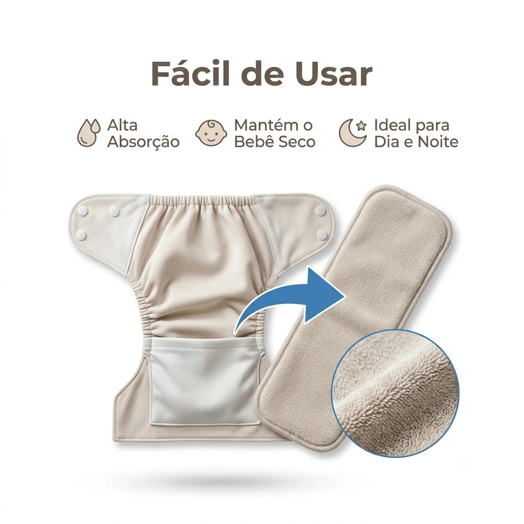 Pano absorvente de Microfibra - Reposição para Fralda Ecológica viva secura