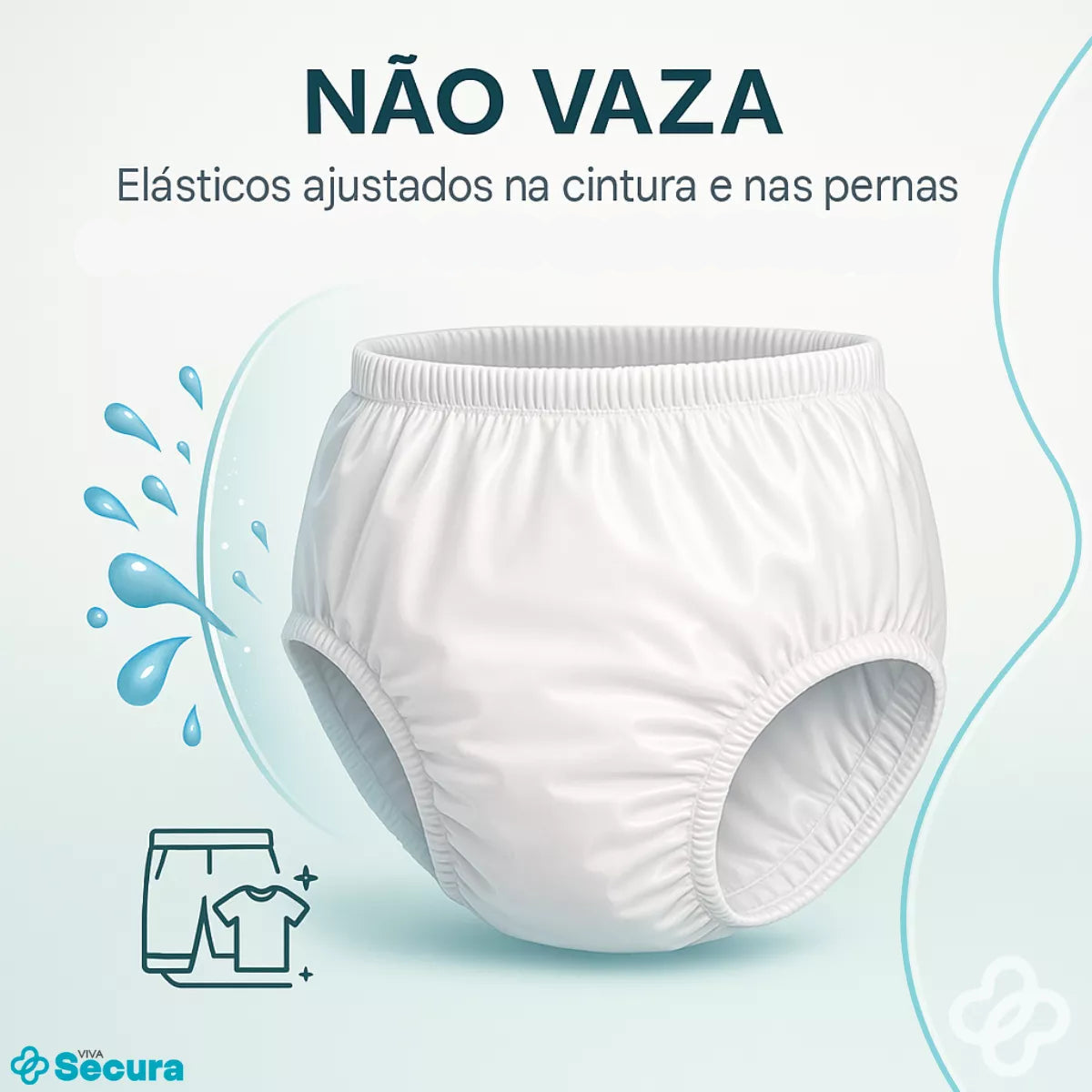 Calça Plástica Geriátrica Adulto Unissex - Secura Proof branca Viva Secura