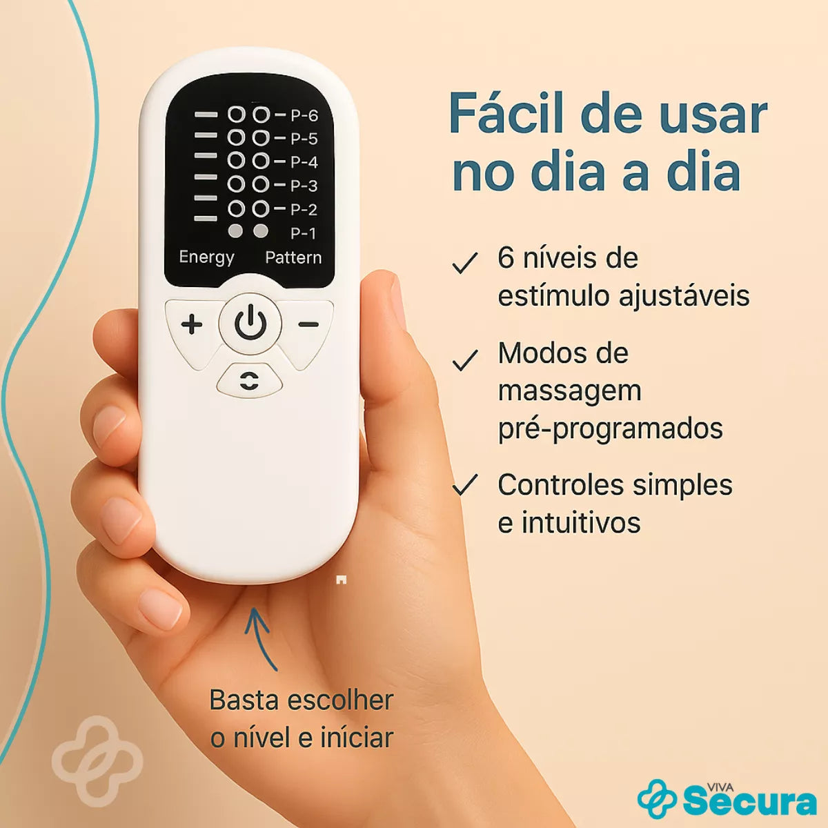 Estimulador Elétrico Muscular e do Assoalho Pélvico - Secura Tech Viva Secura