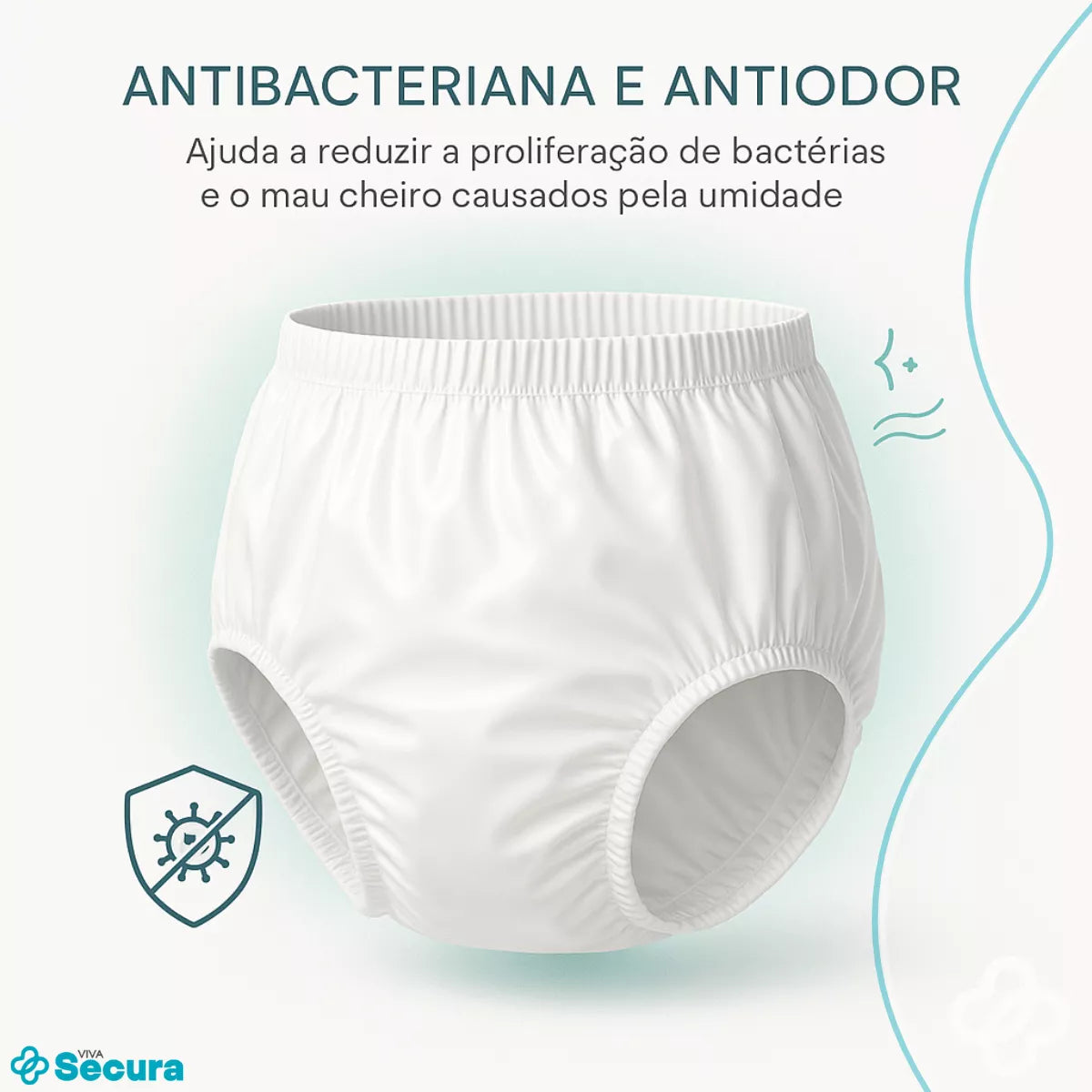 Calça Plástica Geriátrica Adulto Unissex - Secura Proof branca Viva Secura