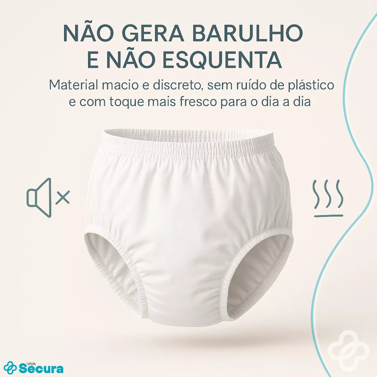 Calça Plástica Geriátrica Adulto Unissex - Secura Proof branca Viva Secura