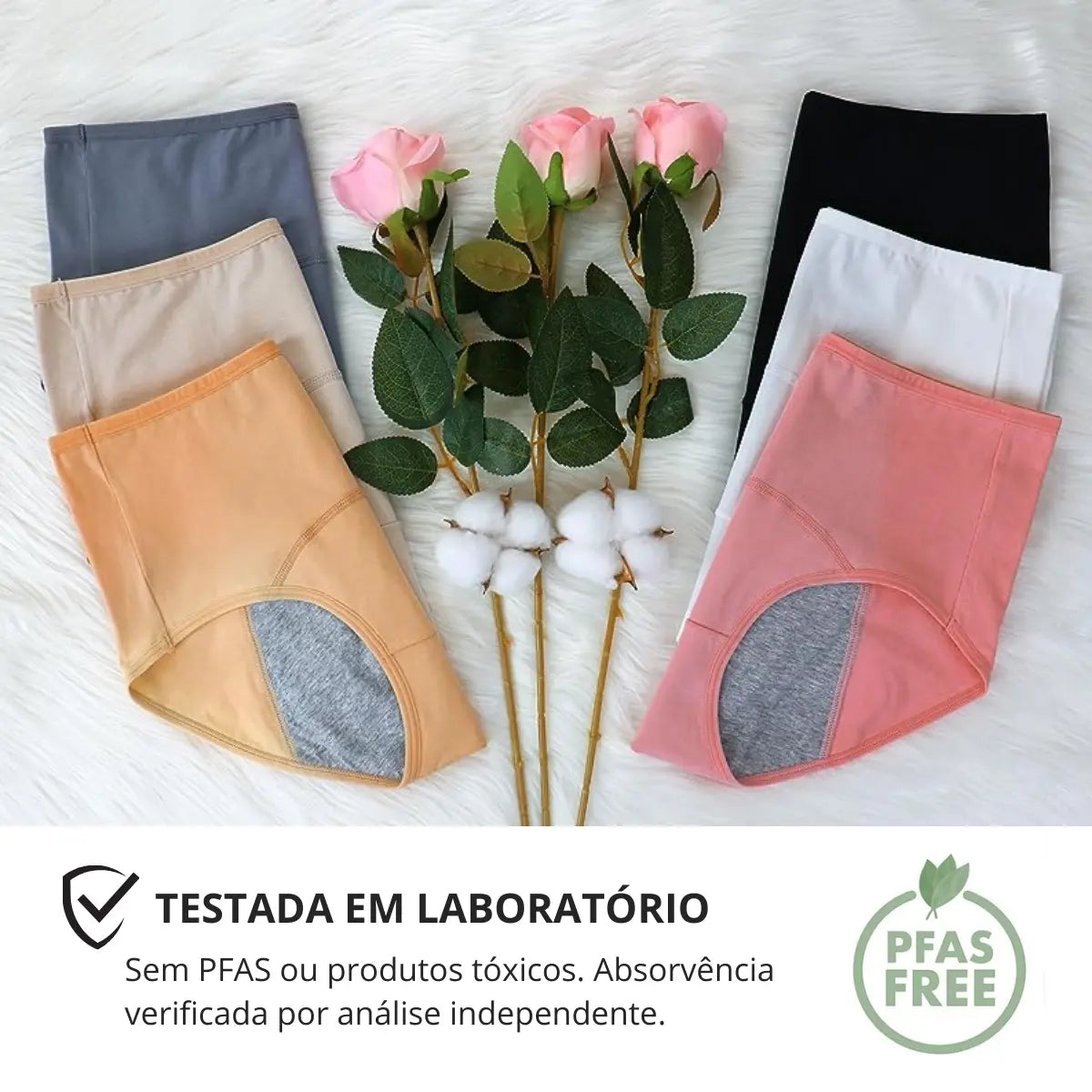 Calcinha Absorvente Lavável Secura Dry - Cintura Alta Viva Secura
