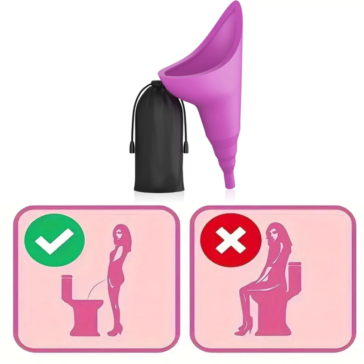 Funil Urinario feminino Reutilizável Viva Secura
