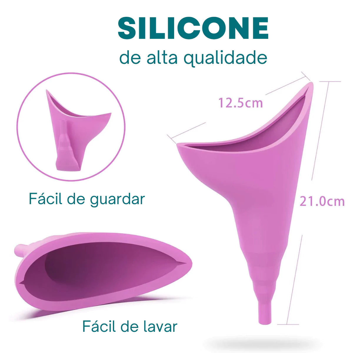 Funil Urinario feminino Reutilizável Viva Secura
