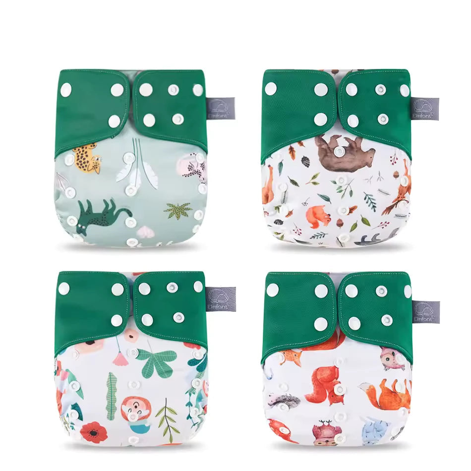 Kit 4 Fraldas Ecológicas de Pano Reutilizável e Regulável para Bebê - Secura baby Viva Secura