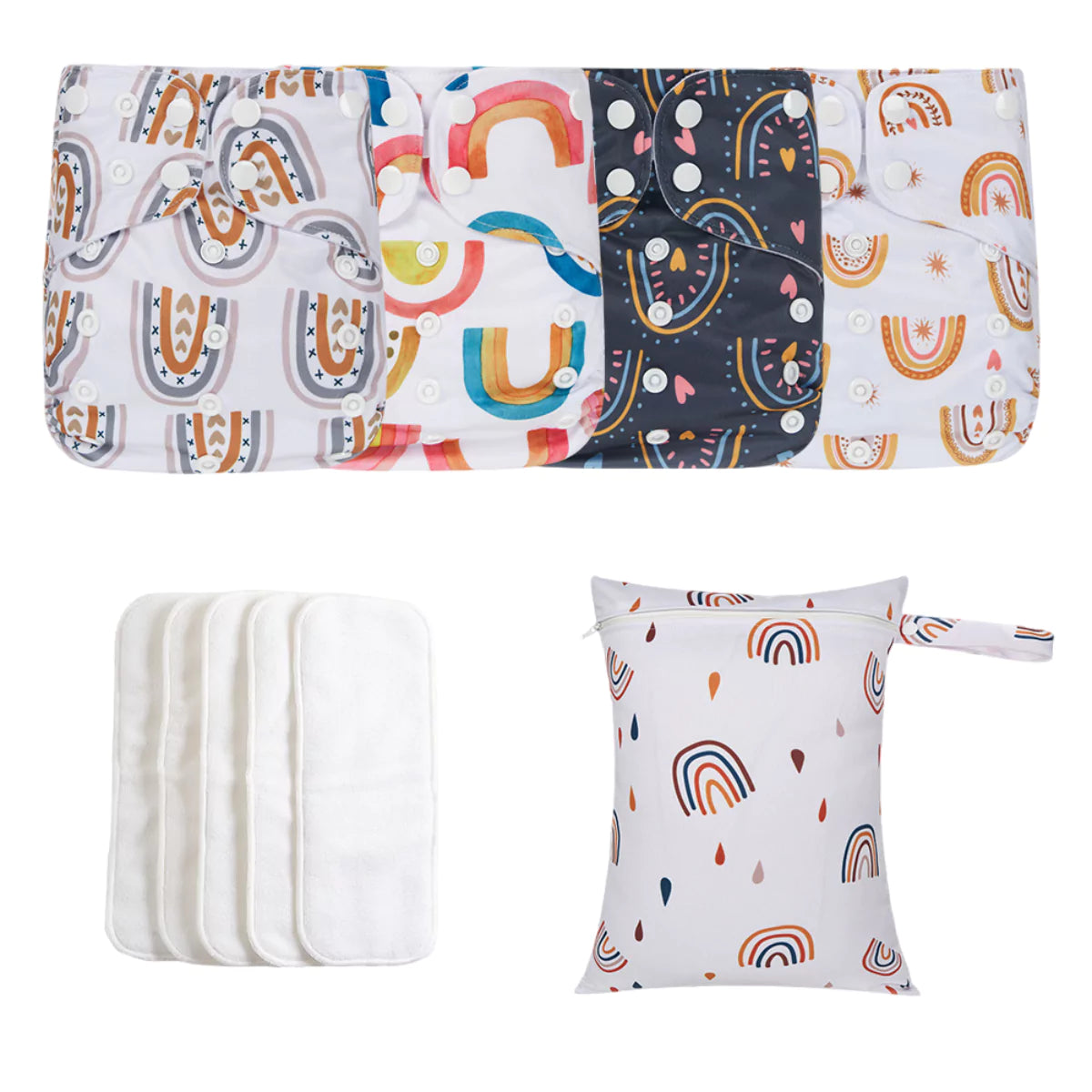 Kit 4 Fraldas Ecológicas de Pano Reutilizável e Regulável para Bebe Secura viva secura