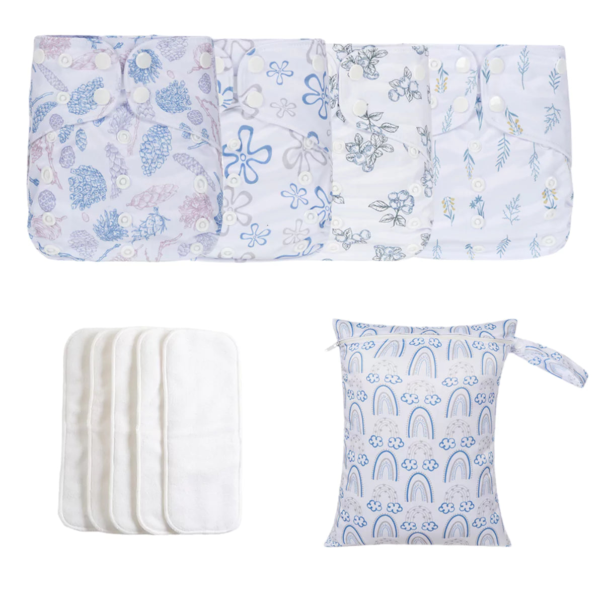 Kit 4 Fraldas Ecológicas de Pano Reutilizável e Regulável para Bebe Secura viva secura