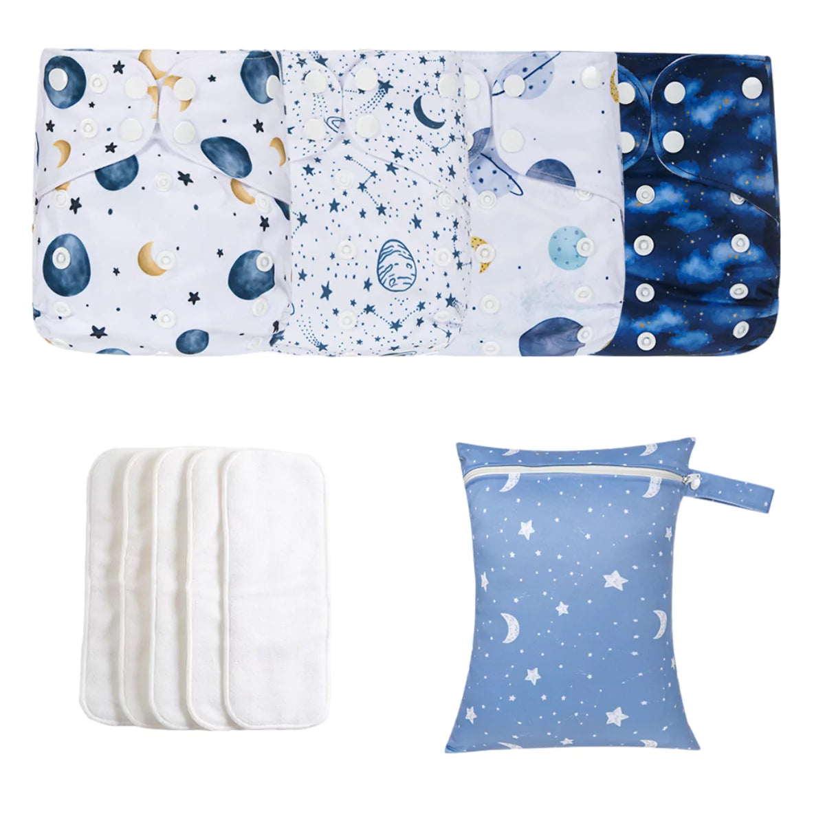 Kit 4 Fraldas Ecológicas de Pano Reutilizável e Regulável para Bebe Secura viva secura