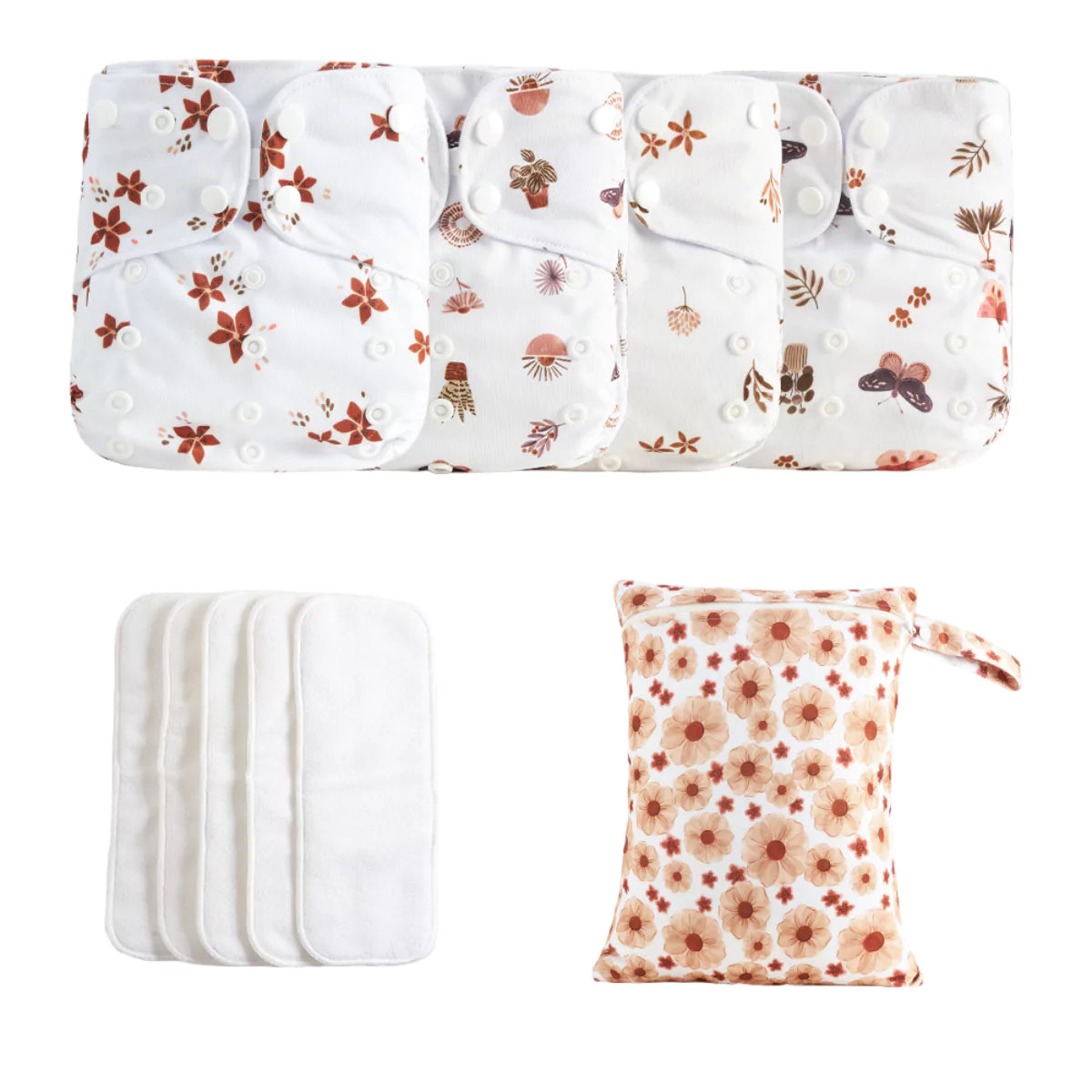 Kit 4 Fraldas Ecológicas de Pano Reutilizável e Regulável para Bebe Secura viva secura