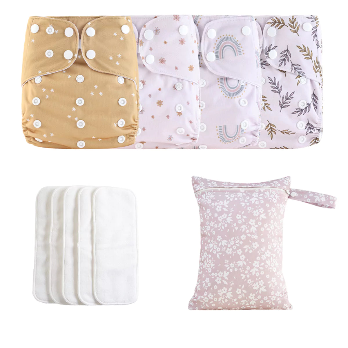 Kit 4 Fraldas Ecológicas de Pano Reutilizável e Regulável para Bebe Secura viva secura