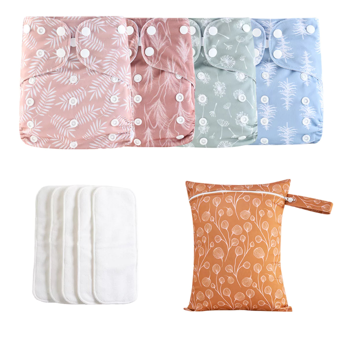Kit 4 Fraldas Ecológicas de Pano Reutilizável e Regulável para Bebe Secura viva secura