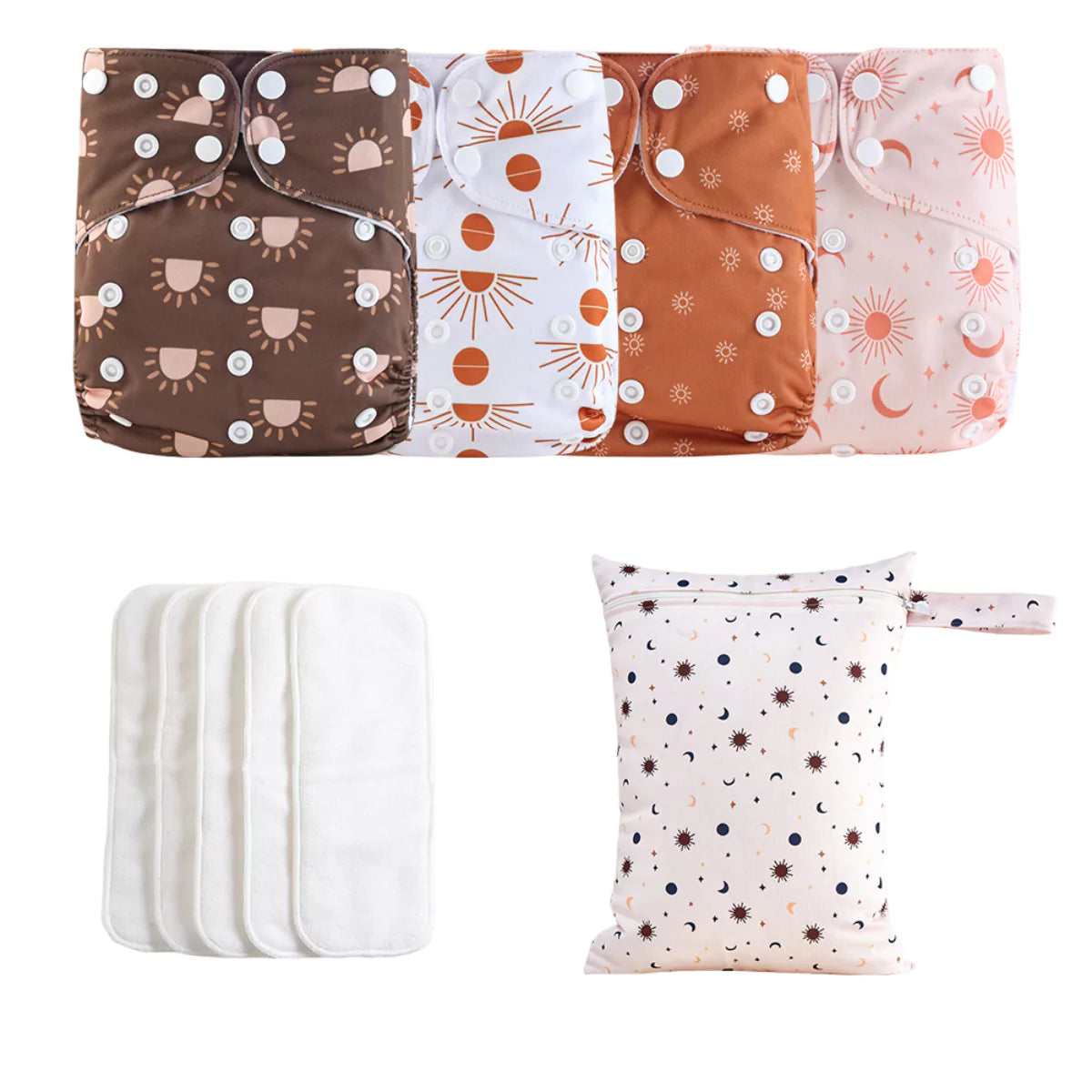 Kit 4 Fraldas Ecológicas de Pano Reutilizável e Regulável para Bebe Secura viva secura