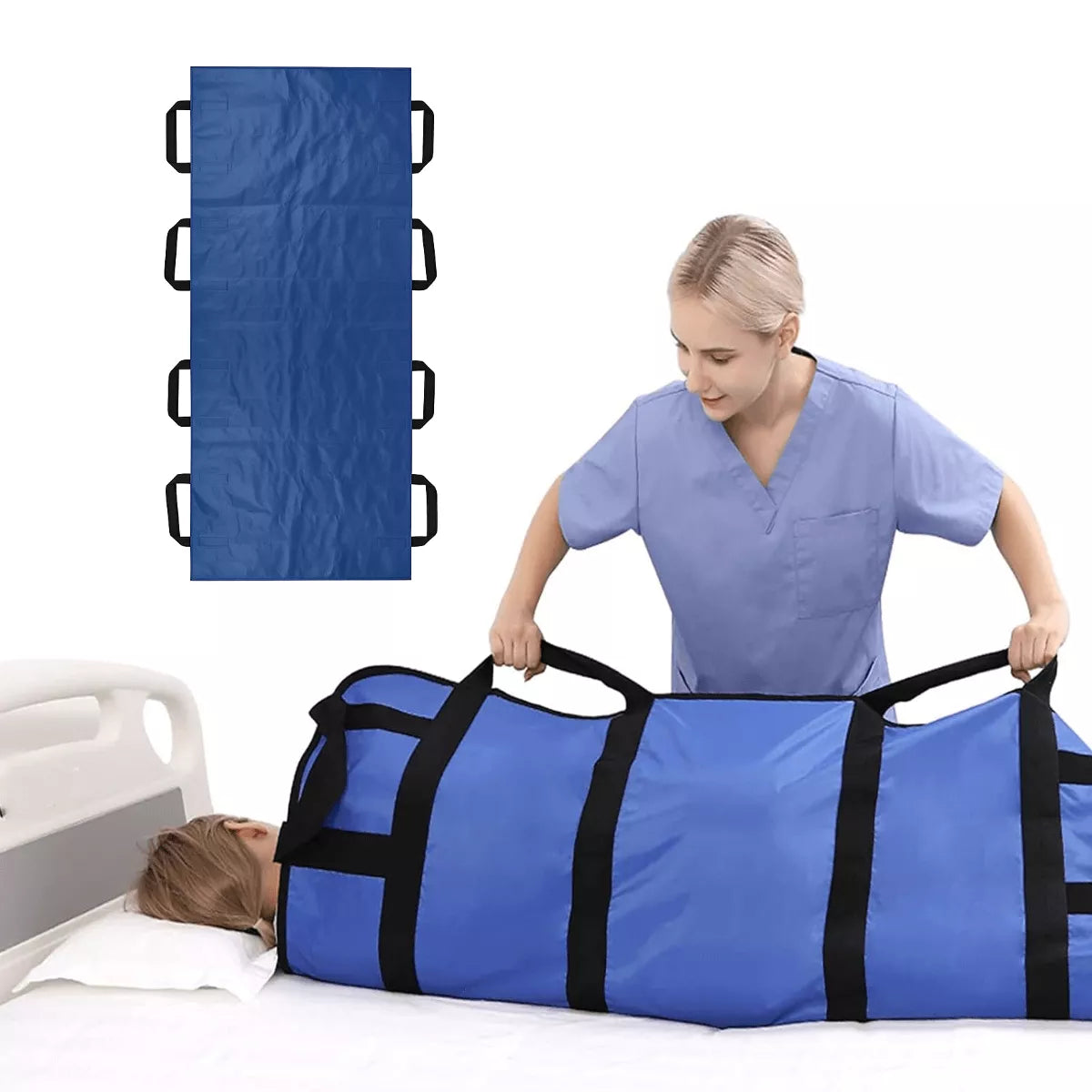 Lona para Transferência de Idosos Impermeável com Alças Reforçadas – Suporte até 200kg Secura Lift Viva Secura