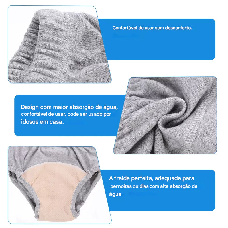 Cueca Absorvente Masculina Lavável para Incontinência - Secura Dry VIVA SECURA