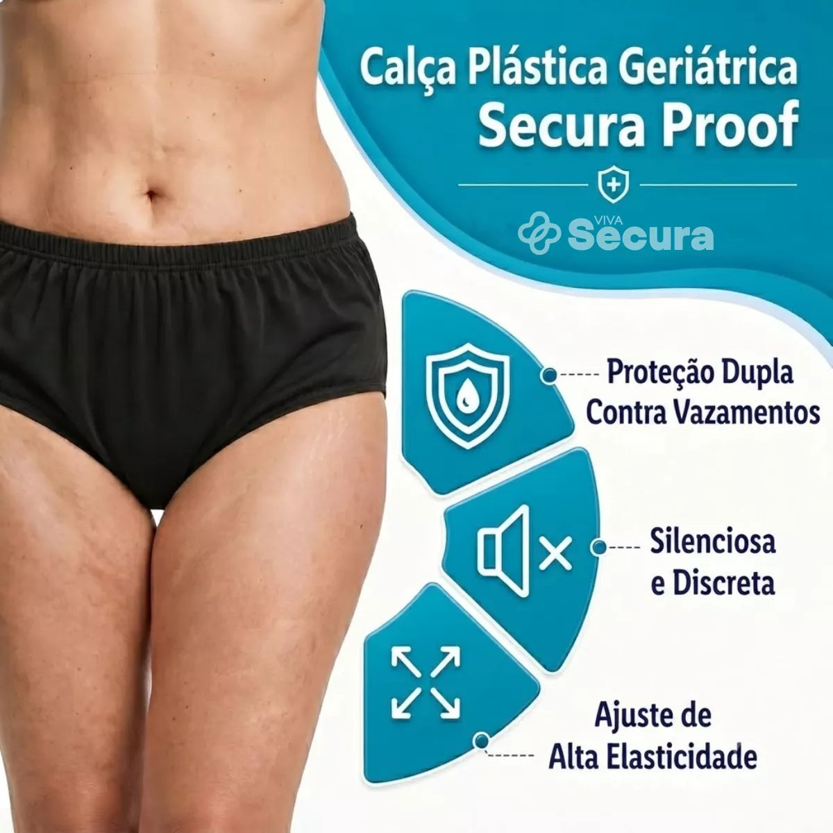 Calça Plástica Geriátrica Adulto Unissex - Secura Proof Viva Secura