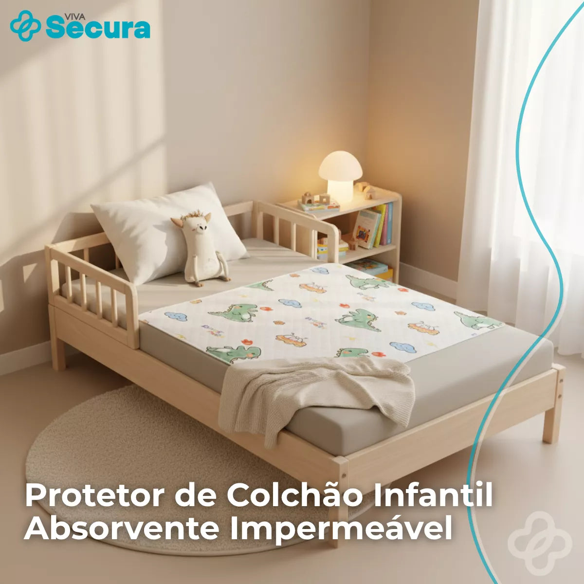 Protetor Absorvente para Colchão Cama Infantil - Secura Baby Viva Secura