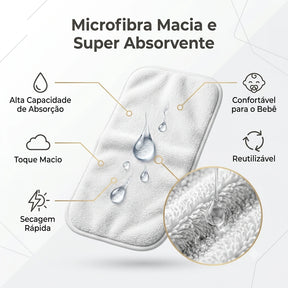 Pano absorvente de Microfibra - Reposição para Fralda Ecológica viva secura