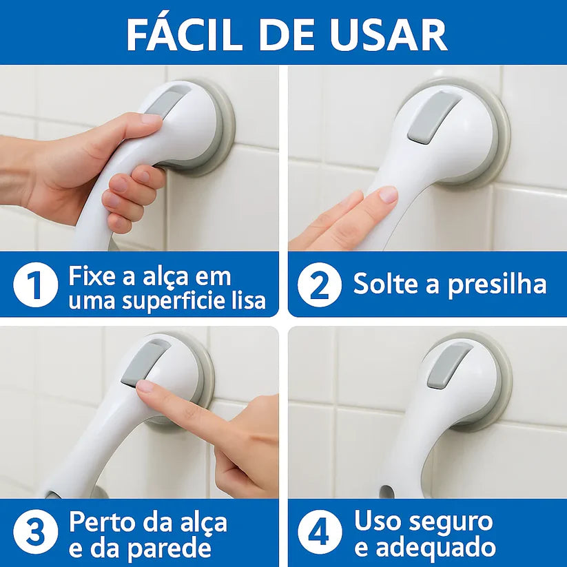 Barra de Apoio Portátil para Banheiro com Ventosas Viva Secura