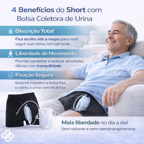 Short com Bolsa Coletora de Líquidos Masculino  Viva Secura
