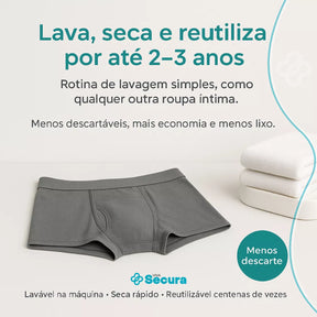 Cuecas Absorventes Boxer Masculinas para Incontinência - Secura Dry Viva Secura