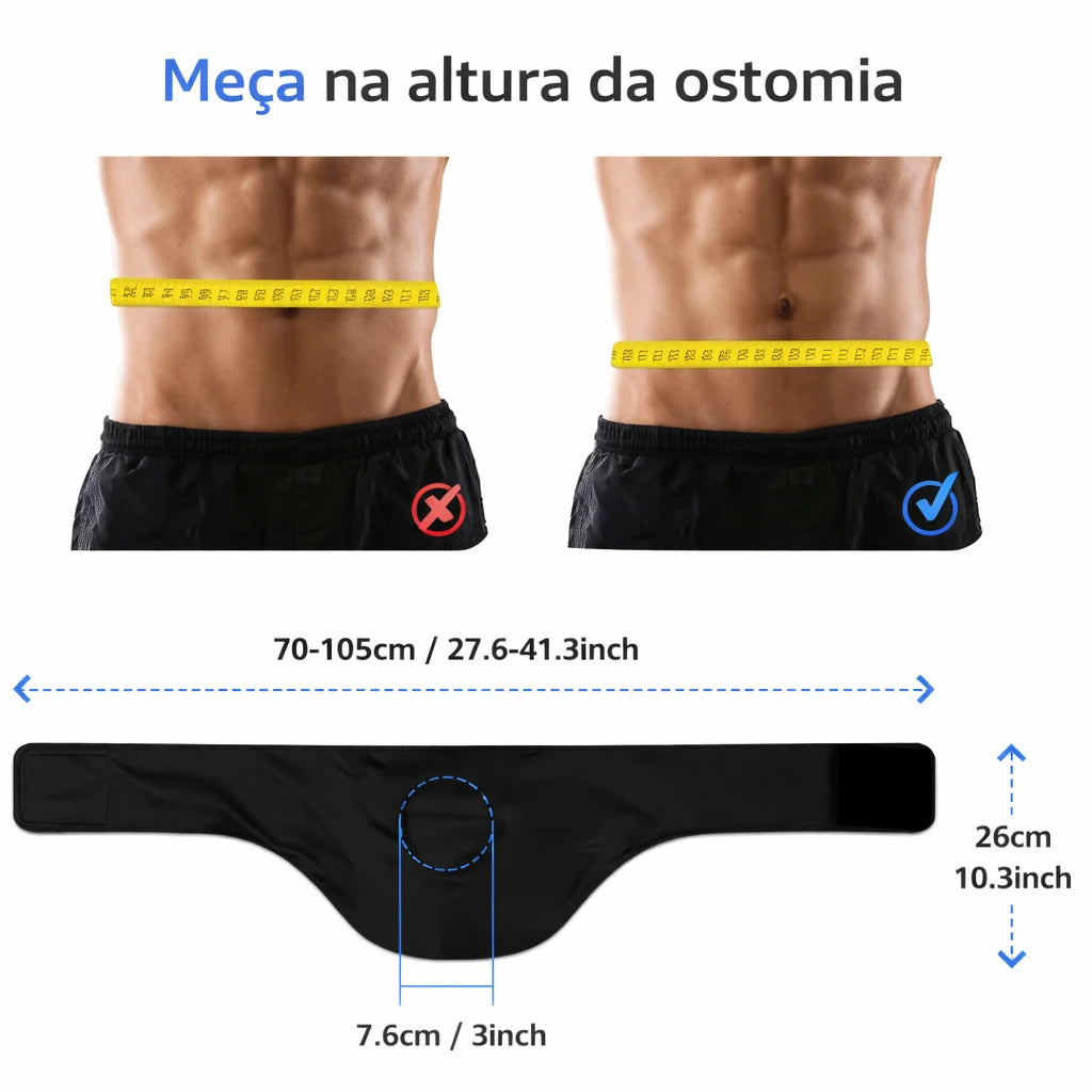Cinto para Bolsa de Ostomia Ajustável – Faixa Discreta para Colostomia, Ileostomia e Urostomia Viva Secura