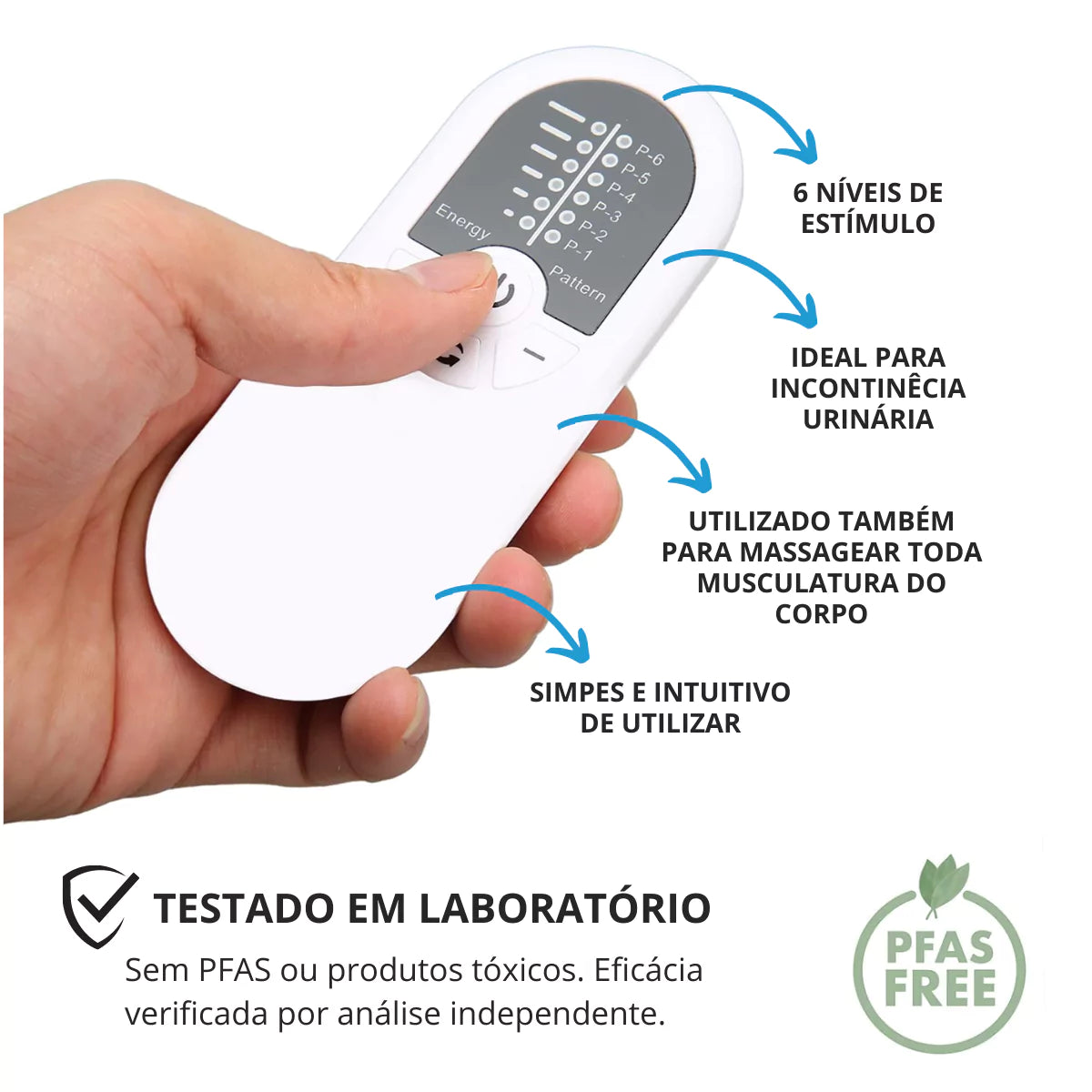 Estimulador Elétrico Muscular e do Assoalho Pélvico - Secura Tech