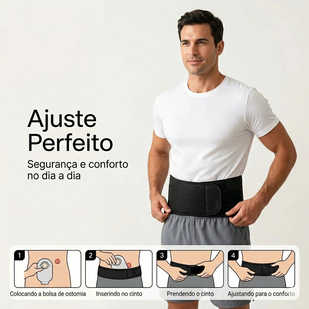 Cinto para Bolsa de Ostomia Ajustável – Faixa Discreta para Colostomia, Ileostomia e Urostomia Viva Secura