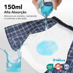 Short Samba Canção Absorvente para Incontinência Urinária Lavável e Reutilizável 150ml Viva Secura