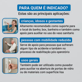 Barra de Apoio Portátil para Banheiro com Ventosas Viva Secura