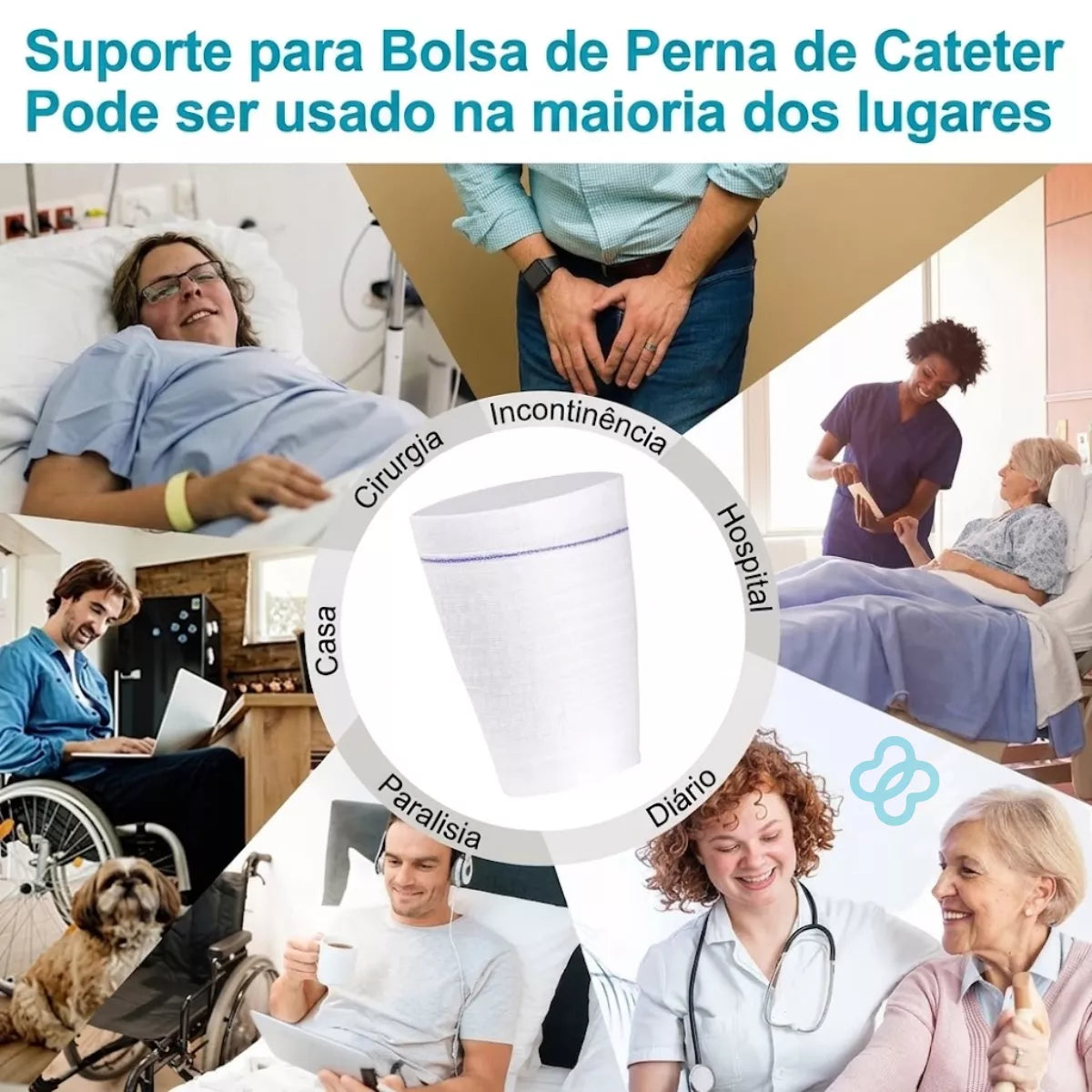 Suporte Elástico para Bolsa de Urina Cateter, Invisível para Perna Lavável Unissex Viva Secura