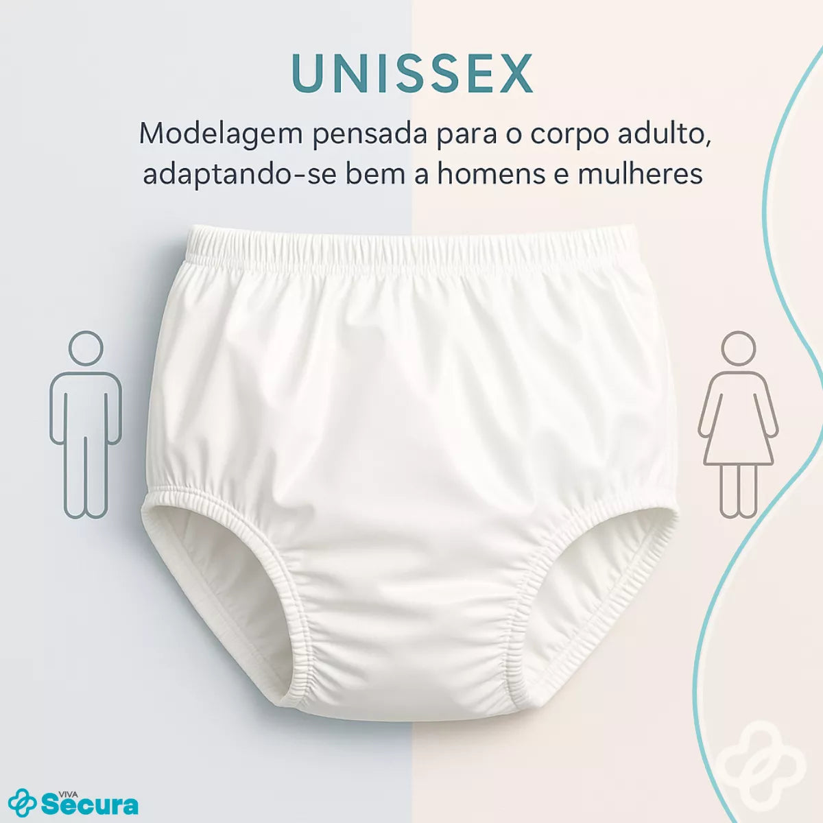 Calça Plástica Geriátrica Adulto Unissex - Secura Proof branca Viva Secura