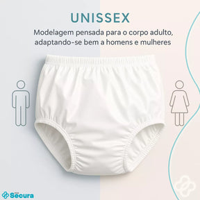 Calça Plástica Geriátrica Adulto Unissex - Secura Proof branca Viva Secura