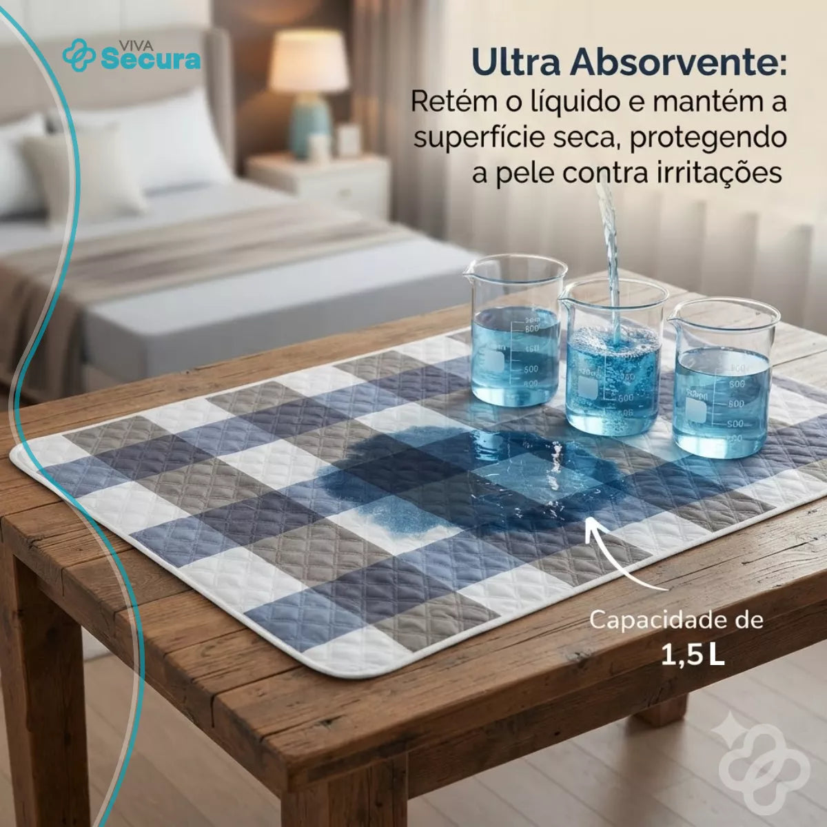 Protetor de Colchão Absorvente Lavável para Adulto Idoso - Secura Soft Viva Secura