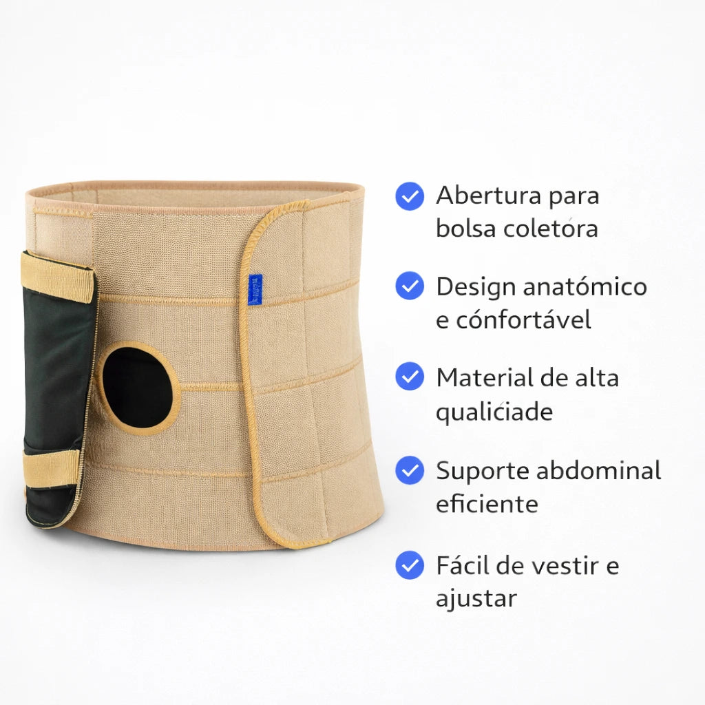 Cinta Abdominal para Ostomia com Abertura – Suporte Pós-Cirúrgico para Colostomia e Urostomia Viva Secura