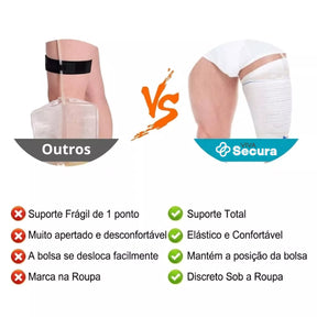 Suporte Elástico para Bolsa de Urina Cateter, Invisível para Perna Lavável Unissex Viva Secura