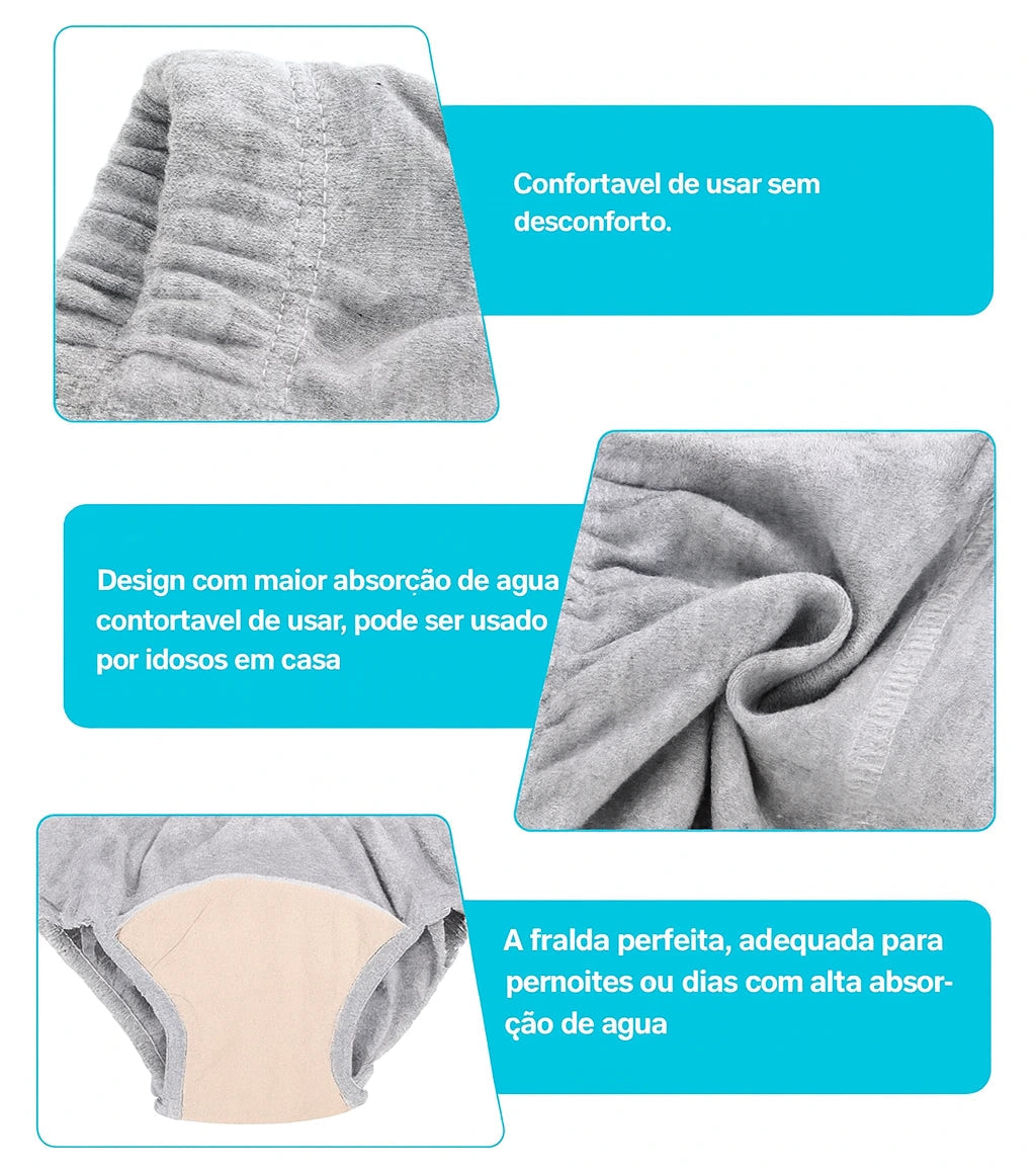 Cueca Absorvente Masculina Lavável para Incontinência - Secura Dry Viva Secura
