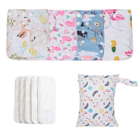 Kit 4 Fraldas Ecológicas de Pano Reutilizável e Regulável para Bebe Secura viva secura