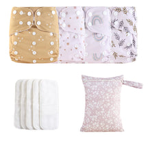 Kit 4 Fraldas Ecológicas de Pano Reutilizável e Regulável para Bebe Secura viva secura