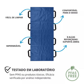 Lona para Transferência de Idosos Impermeável com Alças Reforçadas – Suporte até 200kg Secura Lift Viva Secura