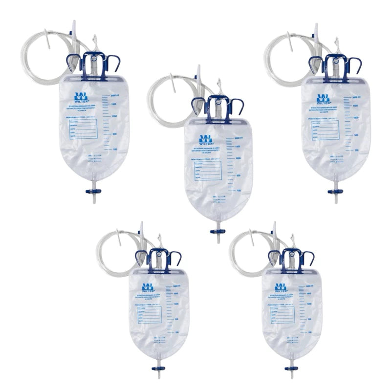Kit Bolsa Coletora com Dreno 2000ml com Tampa – Sistema Fechado